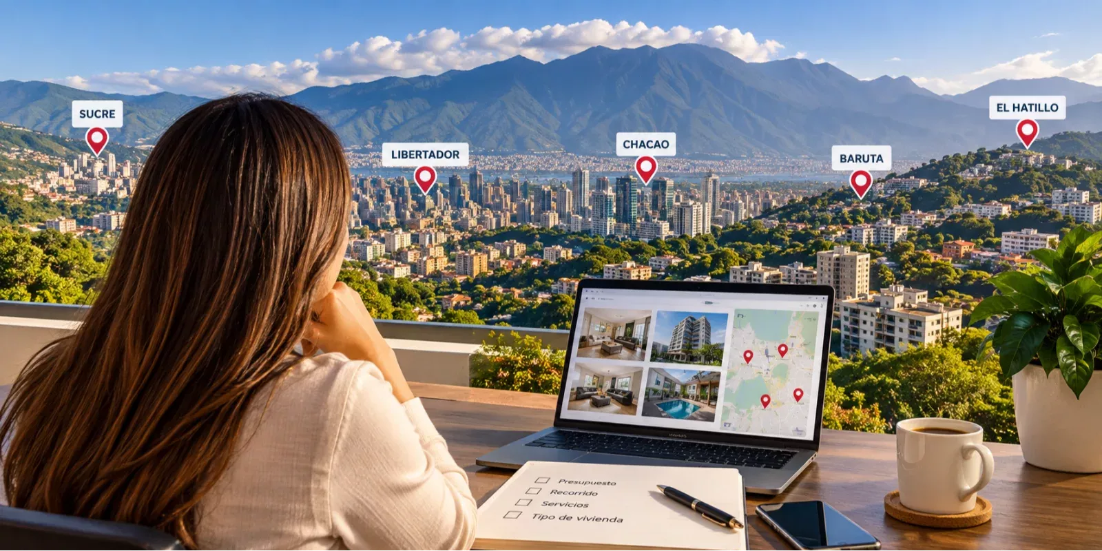 Mapa orientativo de Caracas para comparar zonas según presupuesto, recorridos y servicios