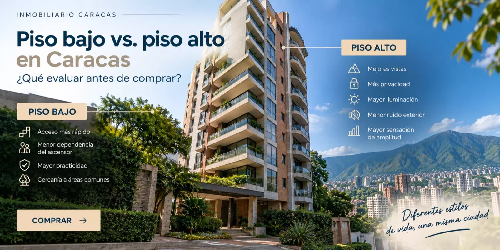 Piso bajo vs. piso alto en Caracas: ¿qué evaluar antes de comprar?