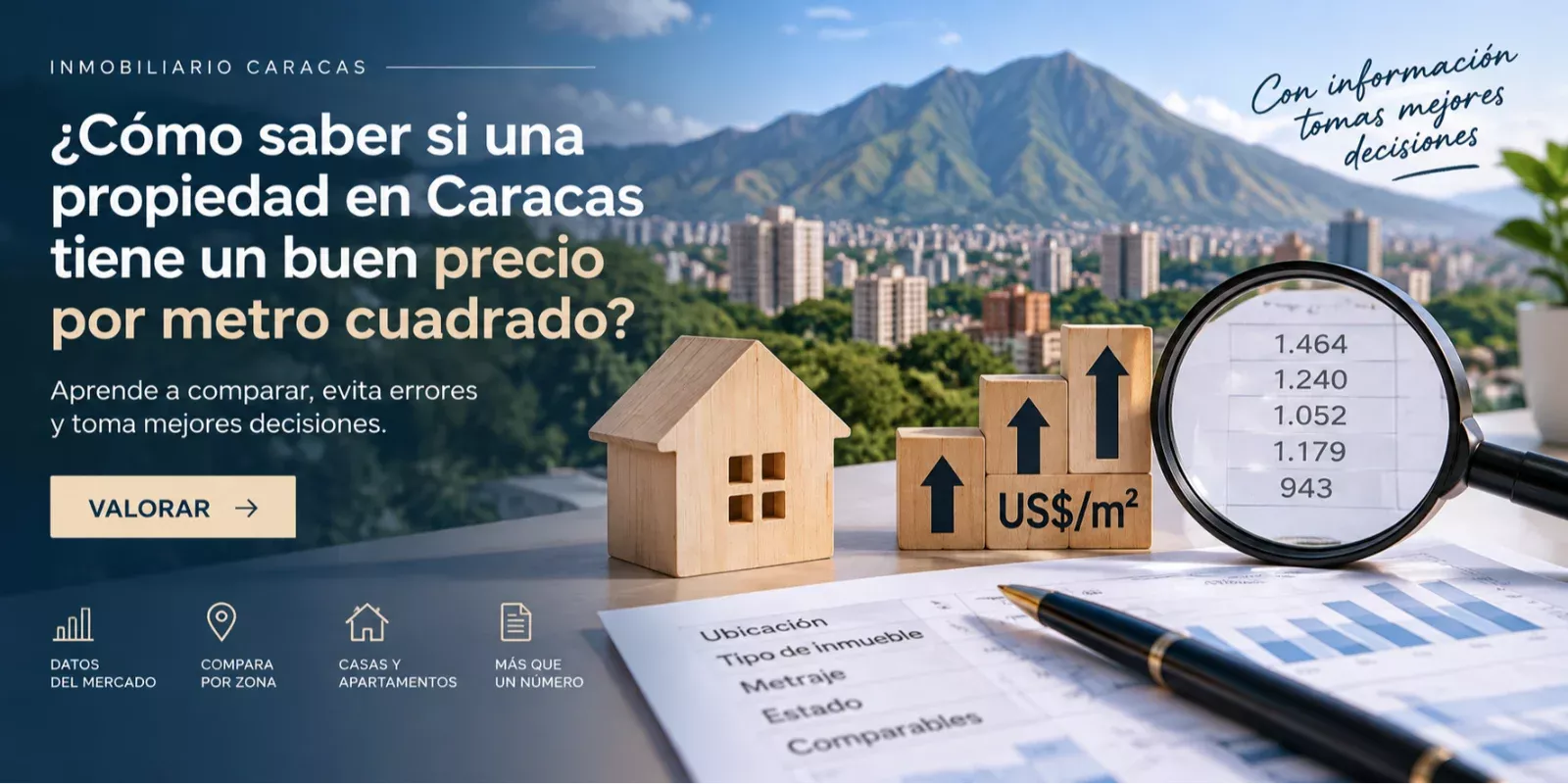 ¿Cómo saber si una propiedad en Caracas tiene un buen precio por metro cuadrado?